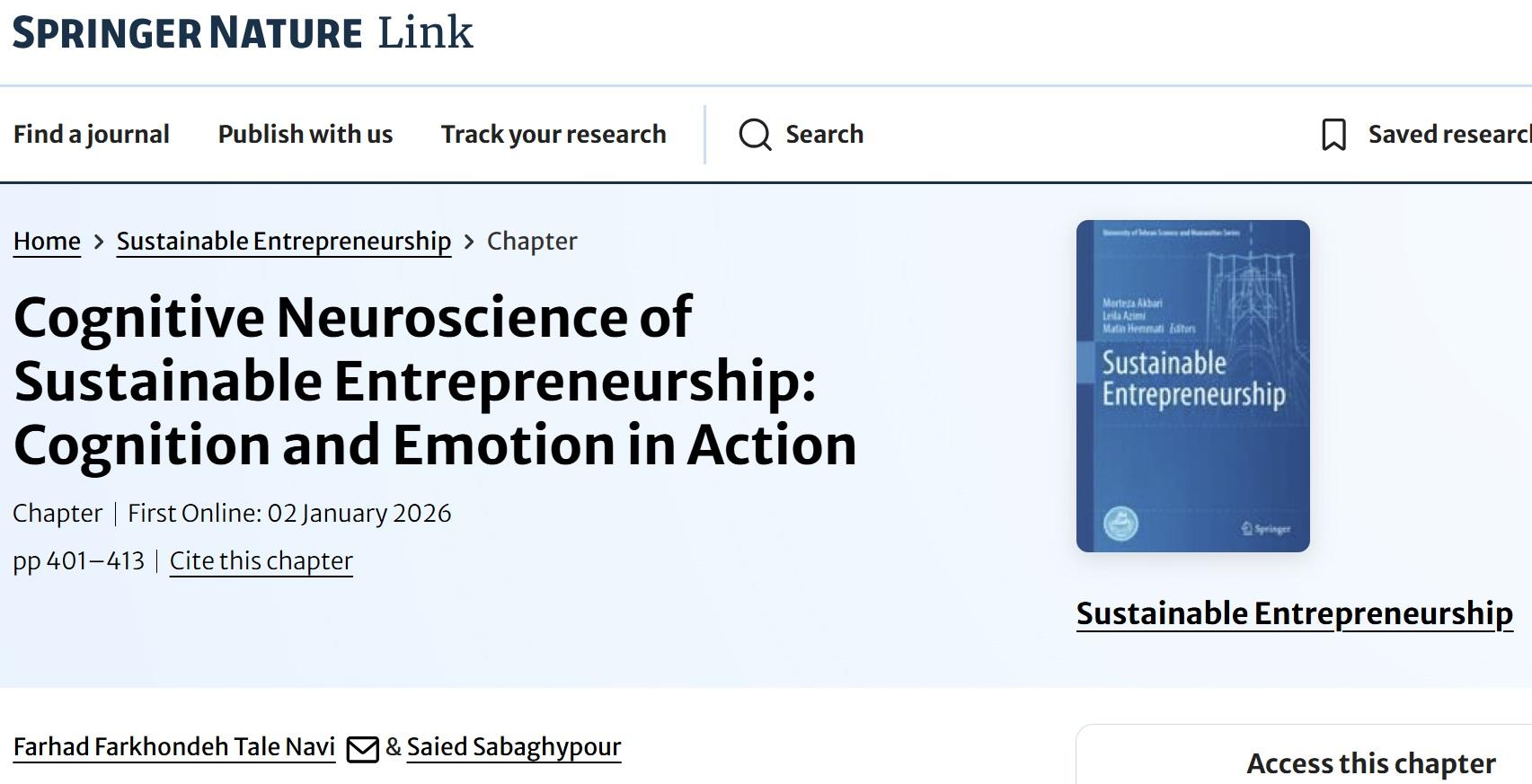 Cognitive Neuroscience of Sustainable Entrepreneurship: Cognition and Emotion in Action
